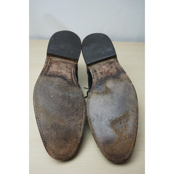 Cheaney Brogue Cap Toe Black Leather Mens Dress Shoes Sz 10.5 175D England main image 9